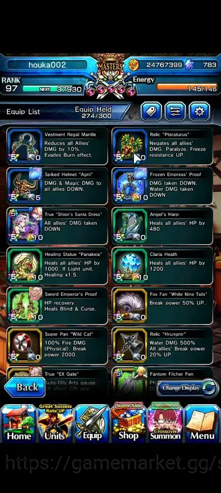 Grand Summoners Accounts Global|Rank 97|783 cc|13 Ascend+6 TW|Houka Inumuta image 13