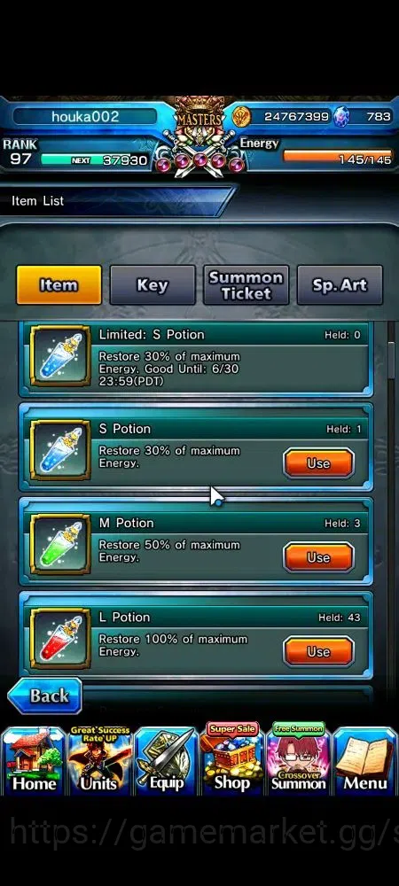 Grand Summoners Accounts Global|Rank 97|783 cc|13 Ascend+6 TW|Houka Inumuta image 2