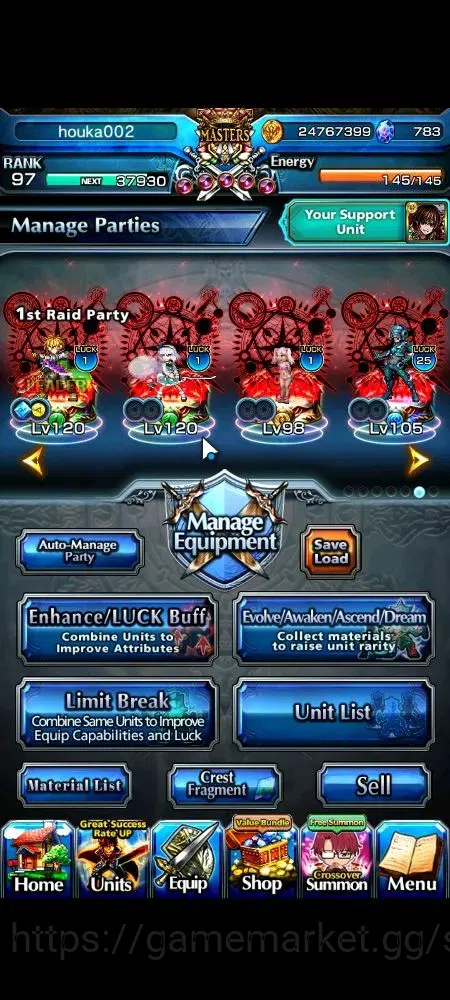 Grand Summoners Accounts Global|Rank 97|783 cc|13 Ascend+6 TW|Houka Inumuta image 3