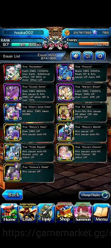 Grand Summoners Accounts Global|Rank 97|783 cc|13 Ascend+6 TW|Houka Inumuta image 6