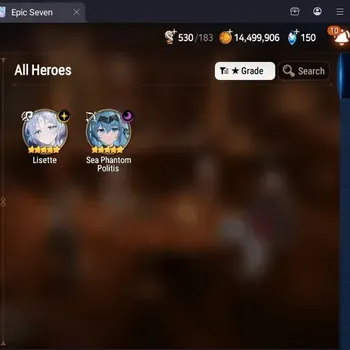 Epic Seven Accounts Starter Global Unverif|Best Starter|2ML(Lisette,SPPolitis|PoH ON|Side Story Unlocked|Stigma 42.5K|Gold