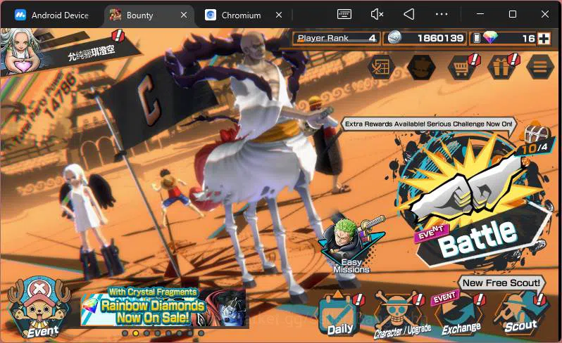 One Piece Bounty Rush Accounts GLOBAL| EX 5| PR 4|T5E Nusjuro,SS-Snake,FR Shanks, image 1