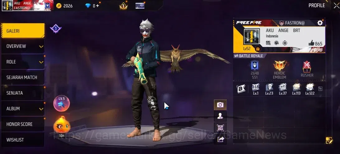 Free Fire Accounts Indonesia|M1887 Emerald Power,Gurun Pasir|M60 Drea image 2