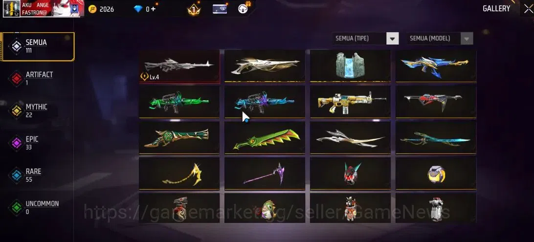 Free Fire Accounts Indonesia|M1887 Emerald Power,Gurun Pasir|M60 Drea image 3