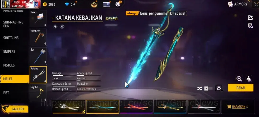 Free Fire Accounts Indonesia|M1887 Emerald Power,Gurun Pasir|M60 Drea image 7