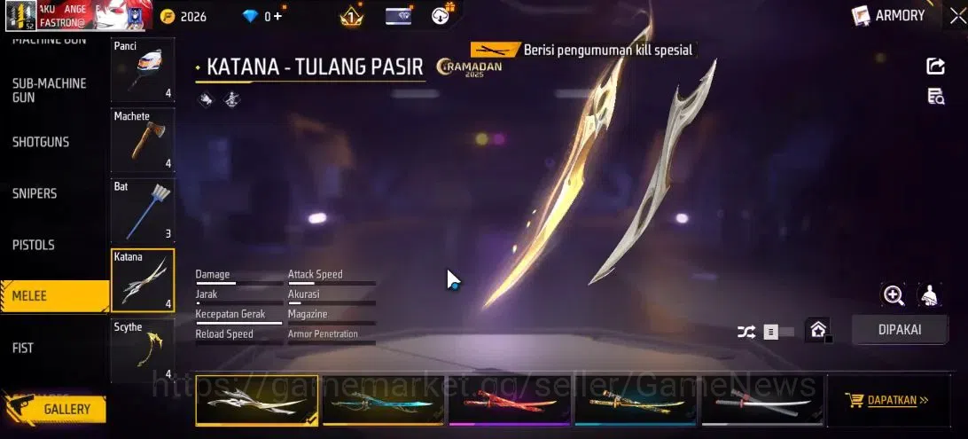 Free Fire Accounts Indonesia|M1887 Emerald Power,Gurun Pasir|M60 Drea image 8