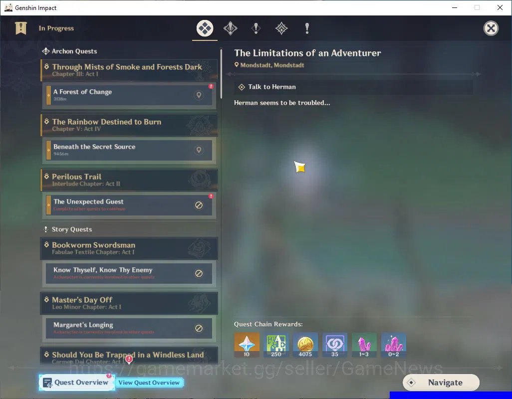 Genshin Impact Accounts Mid Game ASIA|AR 52|4 Limited +2(5*Weapon)|Alhaitham C1,Yelan,furina,Eula|Reoni On|MC Male|Take 11