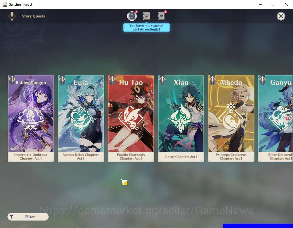 Genshin Impact Accounts Mid Game ASIA|AR 52|4 Limited +2(5*Weapon)|Alhaitham C1,Yelan,furina,Eula|Reoni On|MC Male|Take 12