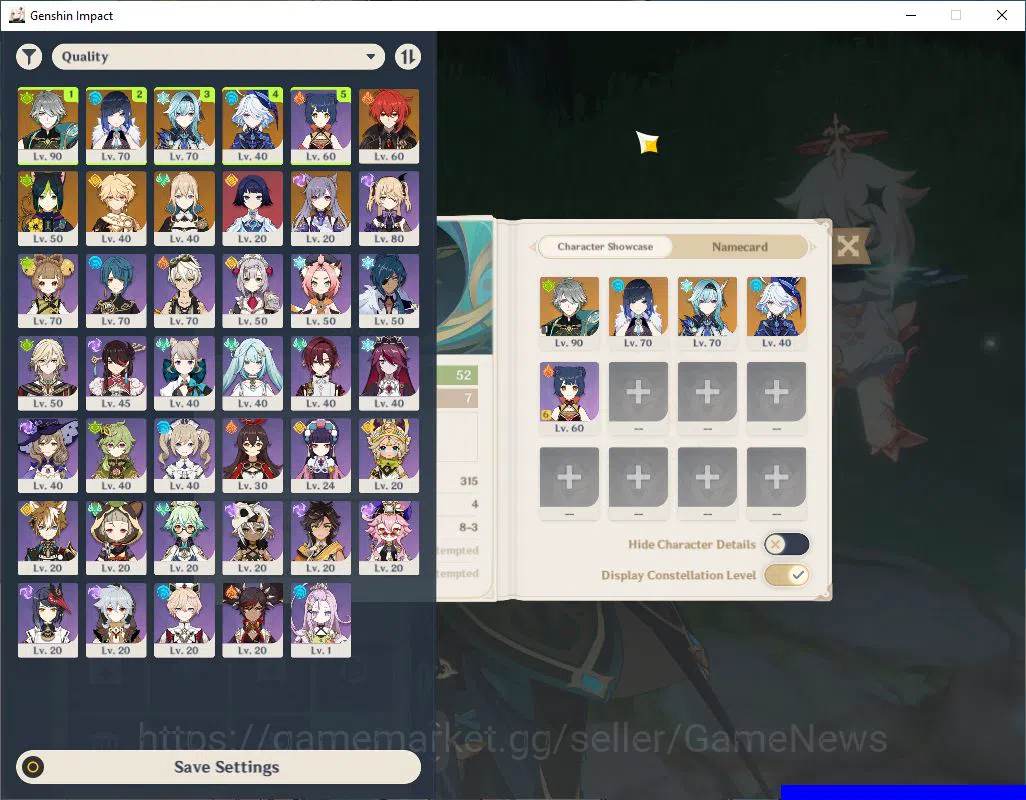 Genshin Impact Accounts Mid Game ASIA|AR 52|4 Limited +2(5*Weapon)|Alhaitham C1,Yelan,furina,Eula|Reoni On|MC Male|Take 2