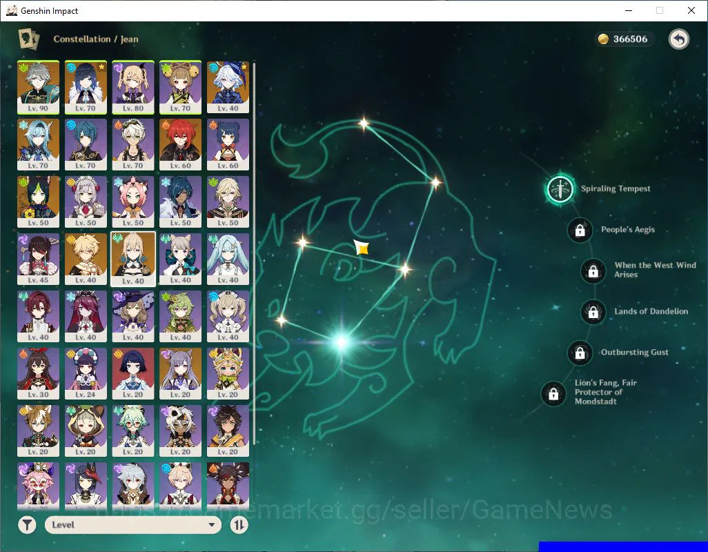 Genshin Impact Accounts Mid Game ASIA|AR 52|4 Limited +2(5*Weapon)|Alhaitham C1,Yelan,furina,Eula|Reoni On|MC Male|Take 4
