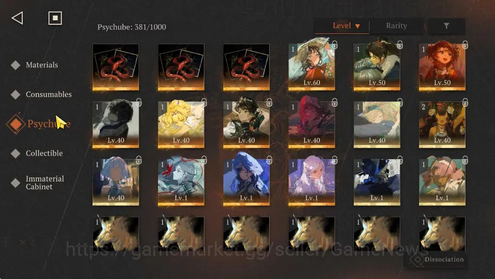 Reverse: 1999 Accounts Midgame GLOBAL|Lvl 54|12(*6Crew)(2Limit)|[Liang Yue,Paper Heron]+PSY,(Kiperina,An-an 13