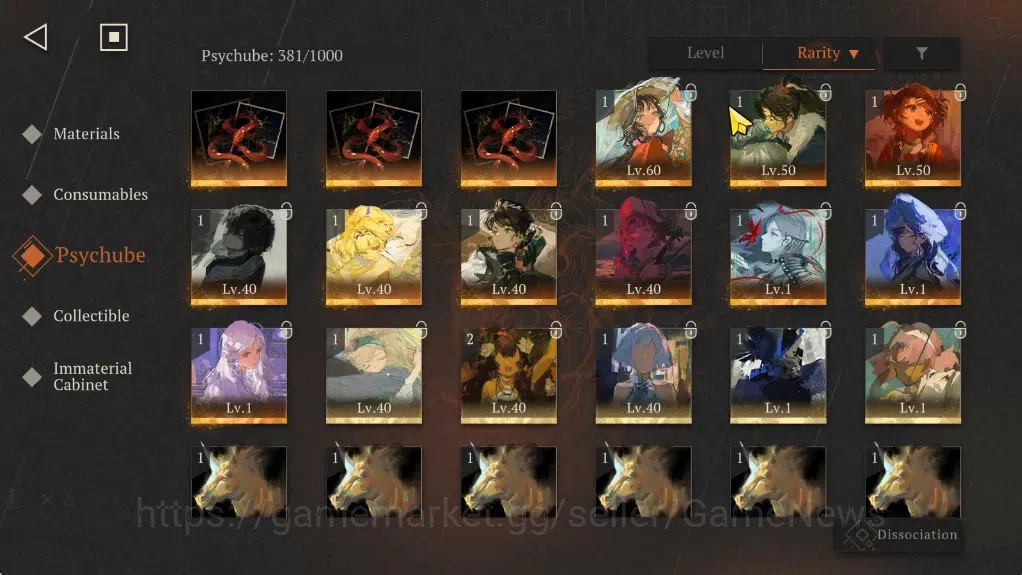 Reverse: 1999 Accounts Midgame GLOBAL|Lvl 54|12(*6Crew)(2Limit)|[Liang Yue,Paper Heron]+PSY,(Kiperina,An-an 14