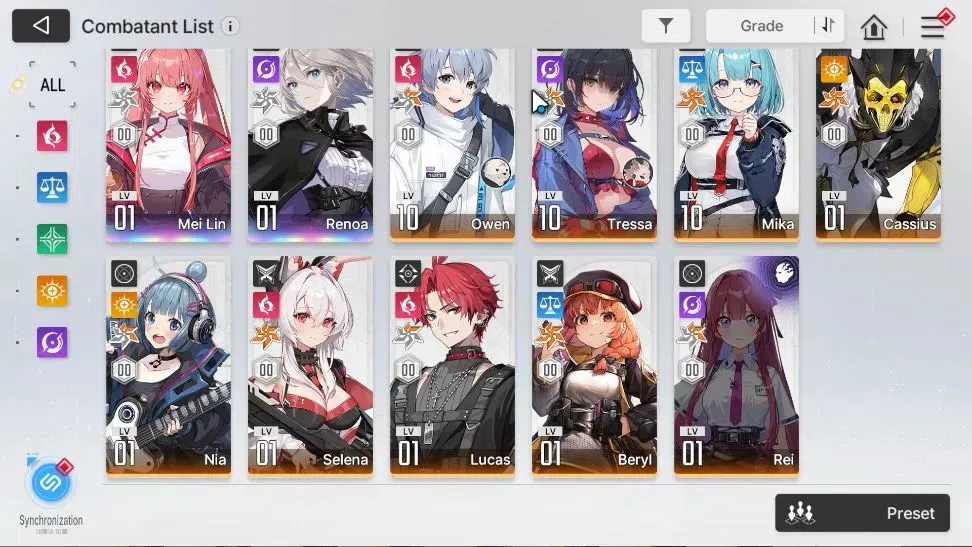 Chaos Zero Nightmare Accounts GLOBAL|Lv 54|7 SSR (FeiM1+Sign,Tenebria,Chizuru,Magna,MeiLin,HugoM1)+9 SR[Mika,Rei,Nia,etc]|1 4