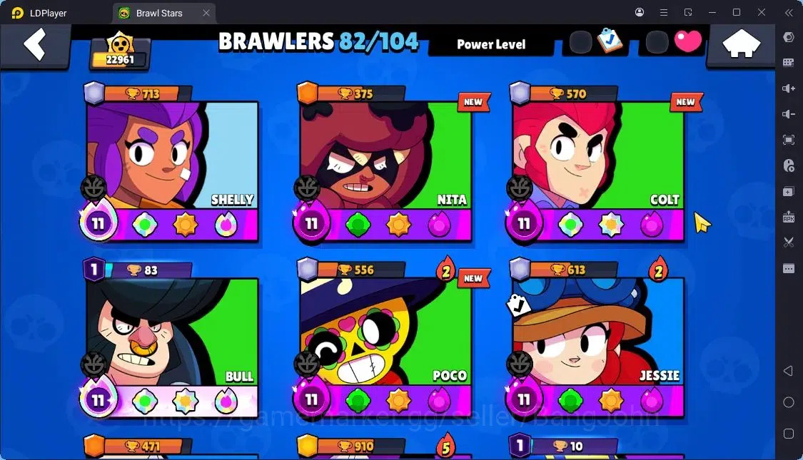 Brawl Stars Accounts Trophy 22961|82 Brawler|25 Max Hc Lv.11|3 Hc(Rico,Poco,Kenji),7 Legend,67 Epic|5203 Bling|ProtectOff 20