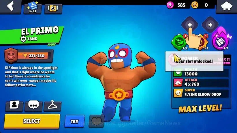 Brawl Stars Accounts 1004 Trophy|16 Brawlers 4 Max Lvl [Edgar,Nita,El Primo,Shelly] 5 Epic| 1 Epic Skins [Dr Edgar] |CN 14
