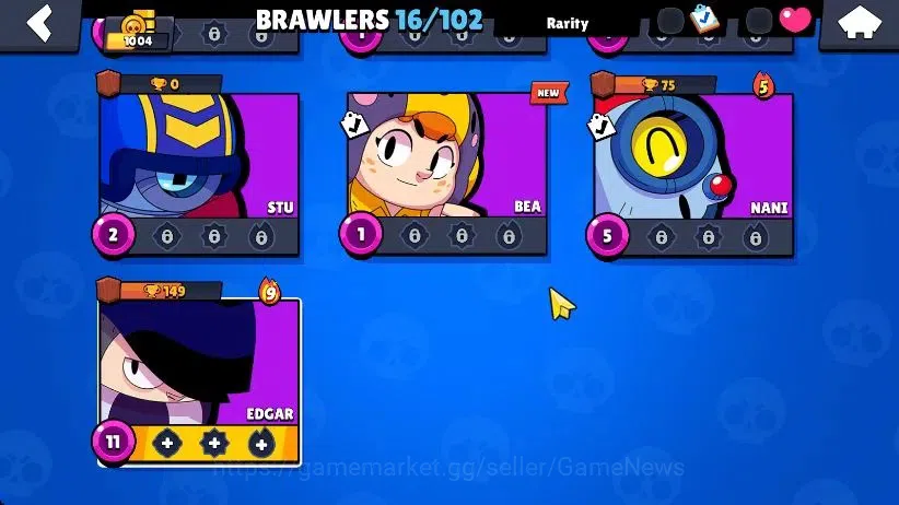 Brawl Stars Accounts 1004 Trophy|16 Brawlers 4 Max Lvl [Edgar,Nita,El Primo,Shelly] 5 Epic| 1 Epic Skins [Dr Edgar] |CN 4