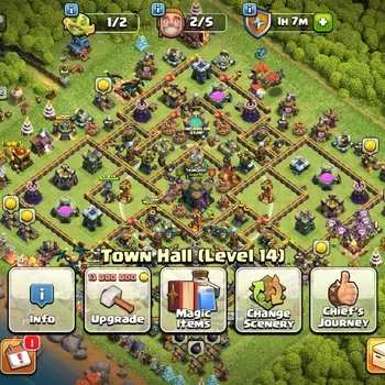 Clash of Clans Accounts High-End LV 129|TH 14|HH 8|BH 9|Limited Skin|BK 77,AQ 77,MP 50,GW 49,RC 25|BM 23/BC 20|CN Off|1,1K