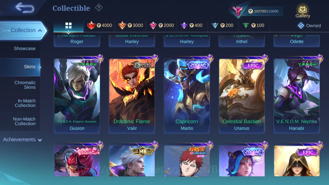 Mobile Legends: Bang Bang Accounts Others Hero 131 | Skin 372 | GLORY | Legend Lunox | Starwars Alucard | Aspirants Ruby 12