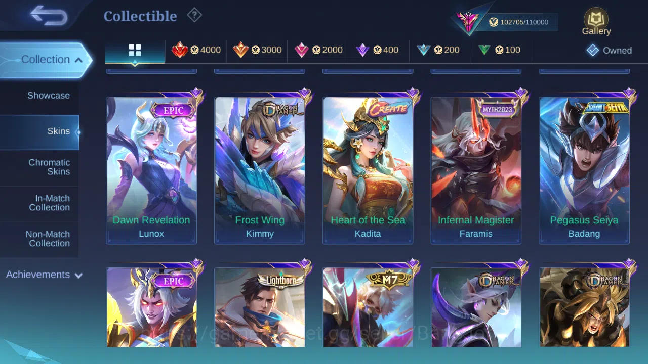 Mobile Legends: Bang Bang Accounts Others Hero 131 | Skin 372 | GLORY | Legend Lunox | Starwars Alucard | Aspirants Ruby 14