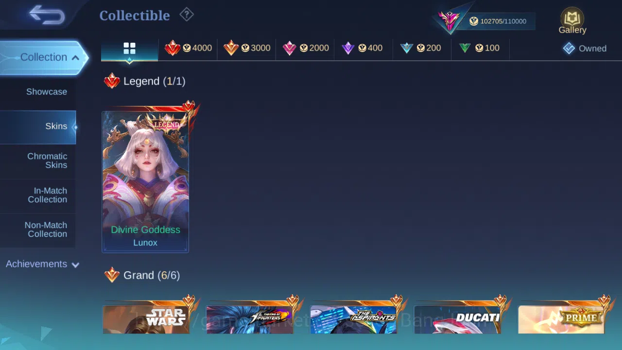 Mobile Legends: Bang Bang Accounts Others Hero 131 | Skin 372 | GLORY | Legend Lunox | Starwars Alucard | Aspirants Ruby 5