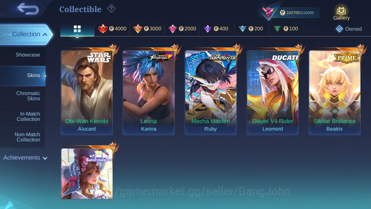 Mobile Legends: Bang Bang Accounts Others Hero 131 | Skin 372 | GLORY | Legend Lunox | Starwars Alucard | Aspirants Ruby 6