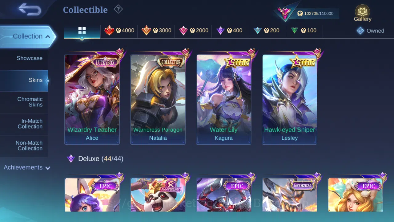 Mobile Legends: Bang Bang Accounts Others Hero 131 | Skin 372 | GLORY | Legend Lunox | Starwars Alucard | Aspirants Ruby 7