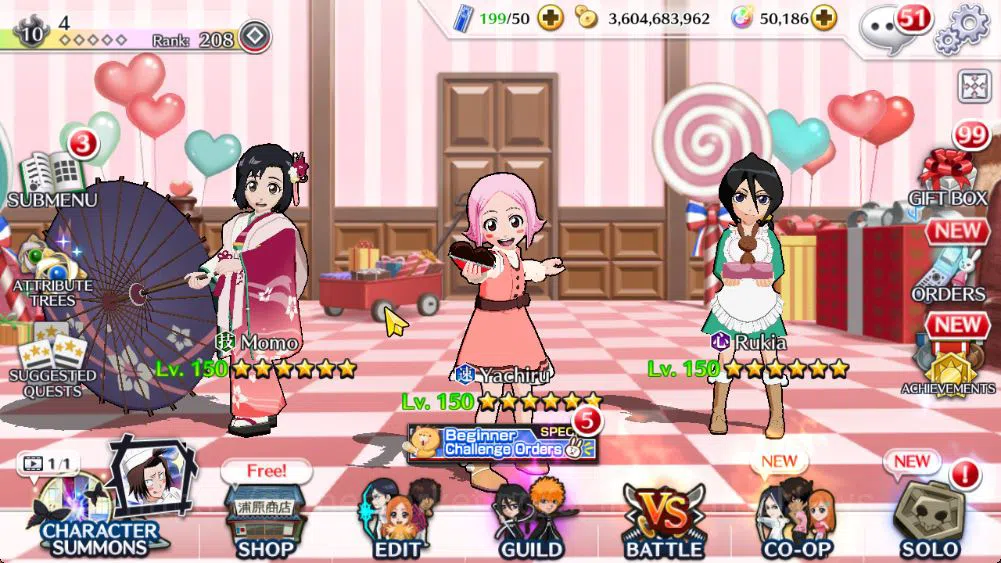 Bleach: Brave Souls Accounts Mid-Tier [GLOBAL]50K Orb|Valentine2026(Yachiru,Rukia),Byakuya