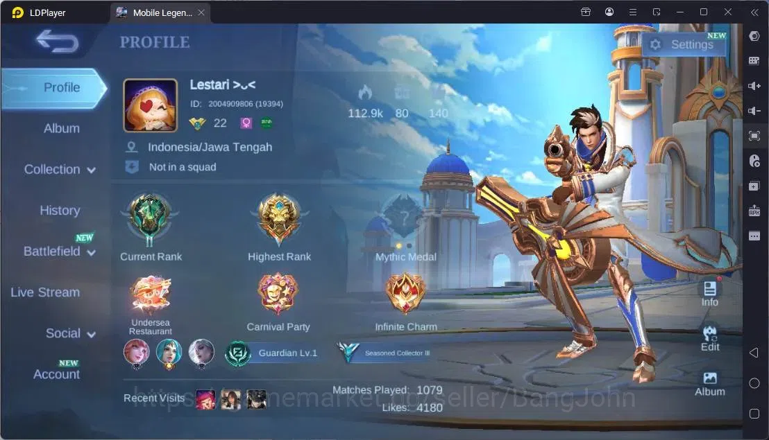 Mobile Legends: Bang Bang Accounts Collector Global |Hero 61|Skin 76|Seasoned|Ligthborn Granger|Blazing Claude|Venom 1