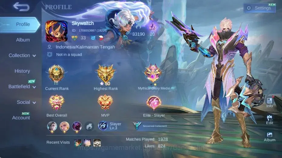 Mobile Legends: Bang Bang Accounts Global|Skin 86|Seasoned|Blazing Claude+Franco,S.A. image 15