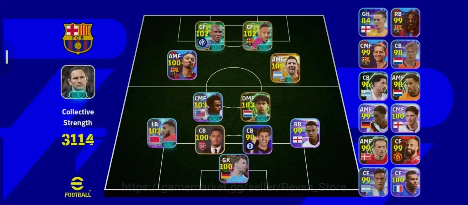 eFootball Accounts Mid-Tier Ovr 3114 | Big time messi world cup 1