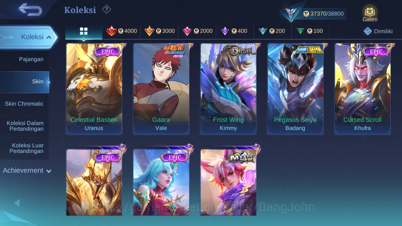 Mobile Legends: Bang Bang Accounts GLOBAL Hero 119 Skin 175 | Dtamer Lance Kimmy Este image 7