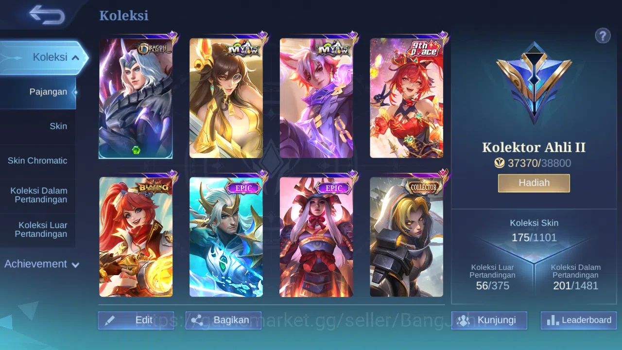 Mobile Legends: Bang Bang Accounts GLOBAL Hero 119 Skin 175 | Dtamer Lance Kimmy Este image 8