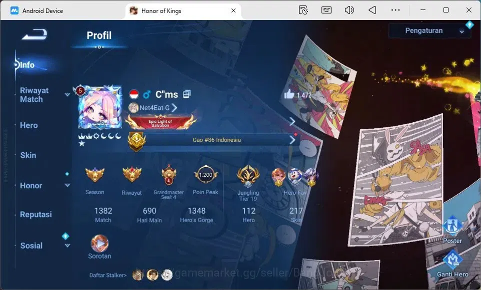 Honor of Kings Accounts Global Starter Hero112 Skin217 |PRECIOUS MarcoPolo image 2