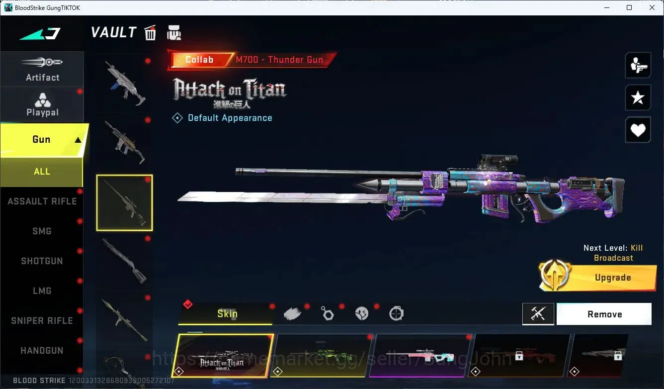 Blood Strike Accounts ASIA | AOT: RAN, M700, FAL | 1 TR Melee | 1 Ultra  image 12