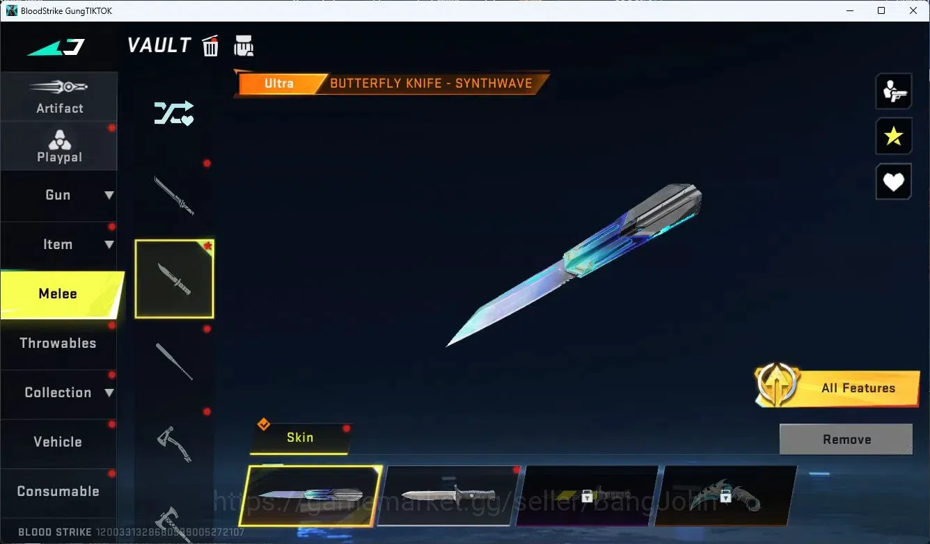 Blood Strike Accounts ASIA | AOT: RAN, M700, FAL | 1 TR Melee | 1 Ultra  image 8
