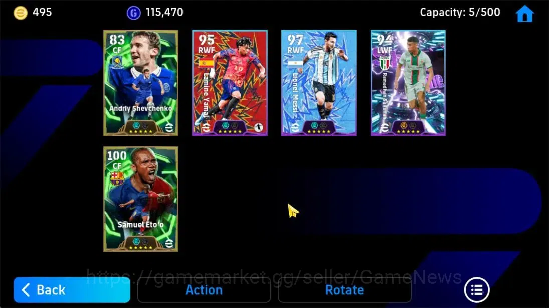 eFootball Accounts Android|495 Coin|Epic Samuel Eto'o,Andriy Shevchen image 4
