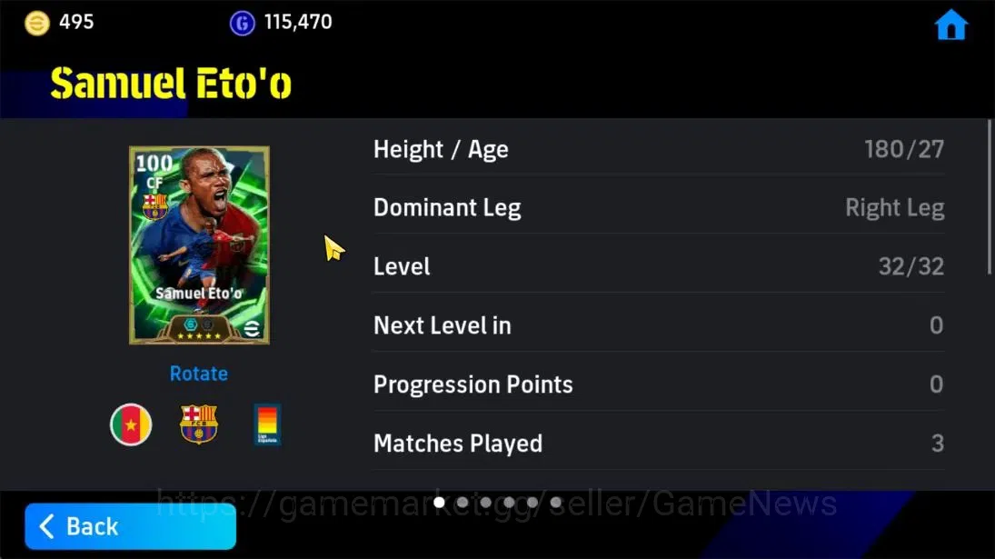 eFootball Accounts Android|495 Coin|Epic Samuel Eto'o,Andriy Shevchen image 5