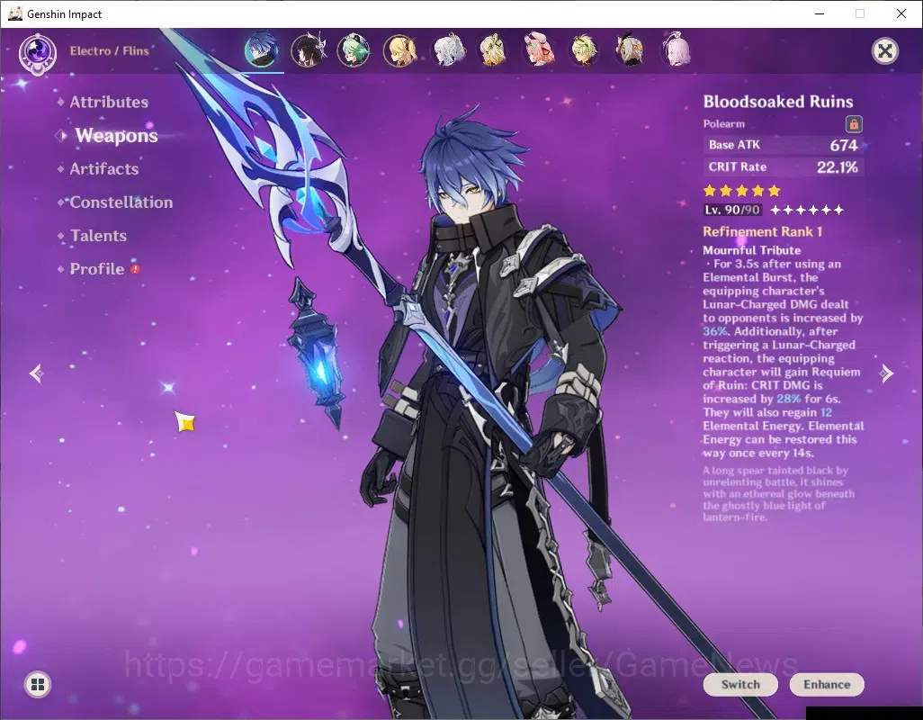 Genshin Impact Accounts ASIA|AR 56|5 Limited + 4 (*5 Weapon)|Flins + Signa image 3