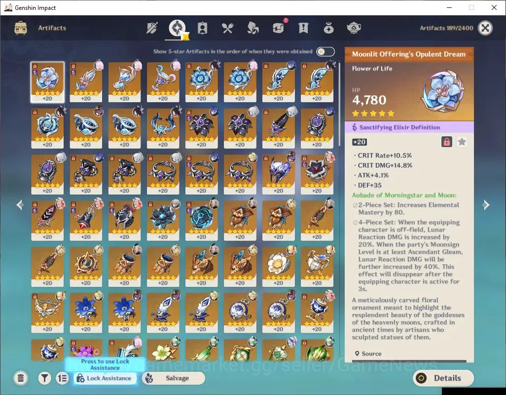 Genshin Impact Accounts ASIA|AR 56|5 Limited + 4 (*5 Weapon)|Flins + Signa image 5