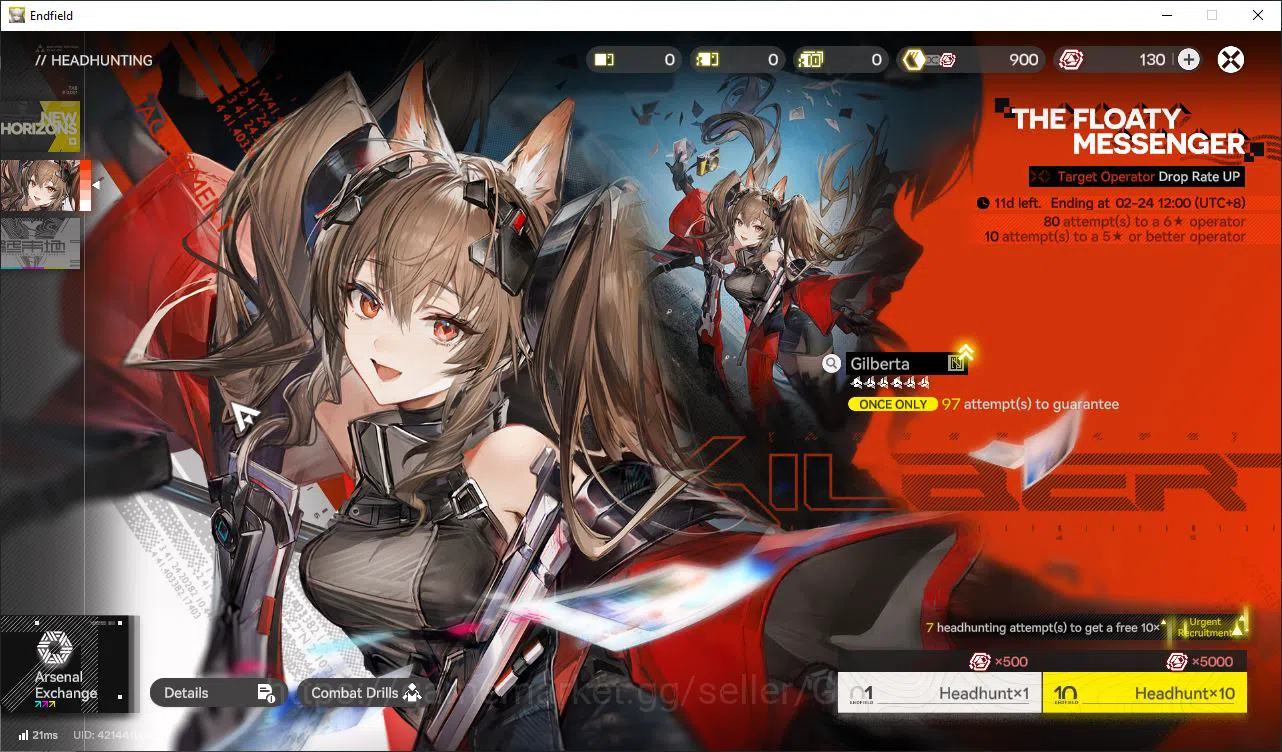 Arknights: Endfield Accounts Asia Lv9|4k Arsenal|4SSR (Lifeng,Yvonne,Pogranichnik,etc)+8SR |5 5*WP|130 Oro,12 11