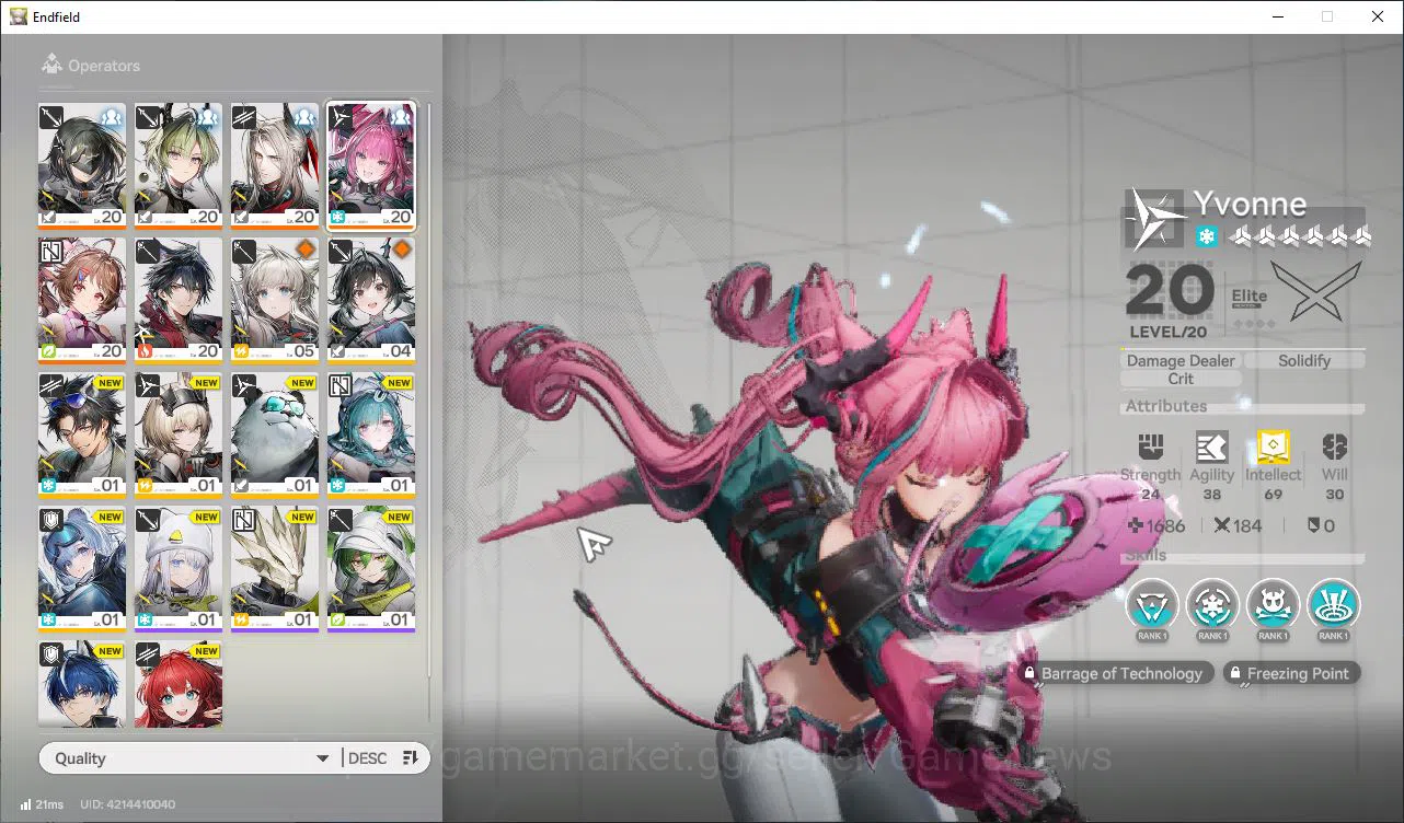 Arknights: Endfield Accounts Asia Lv9|4k Arsenal|4SSR (Lifeng,Yvonne,Pogranichnik,etc)+8SR |5 5*WP|130 Oro,12 3