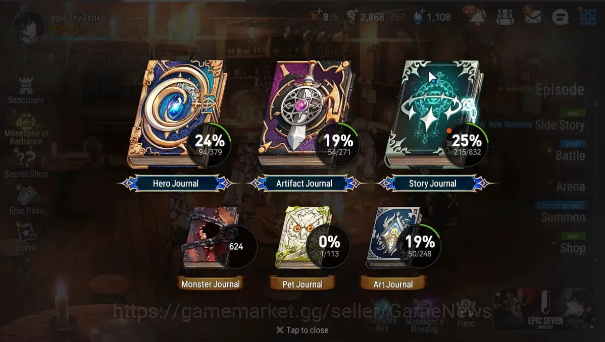 Epic Seven Accounts Limited Hero GLOBAL|UnVerif|5 ML[CPavel,DP Aria,LC Bellona, HLua, FLidica]+Jenua, AS 3
