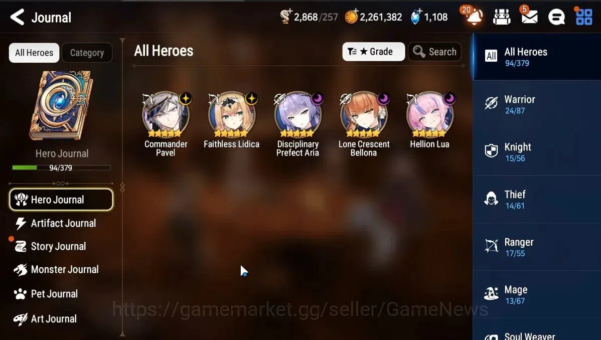 Epic Seven Accounts Limited Hero GLOBAL|UnVerif|5 ML[CPavel,DP Aria,LC Bellona, HLua, FLidica]+Jenua, AS 4