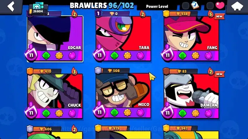 Brawl Stars Accounts Lvl 105|26K Trophy|96 Brawlers 27 MAX Lvl|3 Hypchar Skins 12 Legend 6 Myth 54 Epic|44K Bling 51K Coins 11