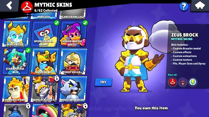 Brawl Stars Accounts Lvl 105|26K Trophy|96 Brawlers 27 MAX Lvl|3 Hypchar Skins 12 Legend 6 Myth 54 Epic|44K Bling 51K Coins 19