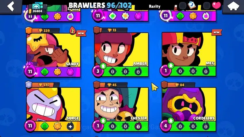Brawl Stars Accounts Lvl 105|26K Trophy|96 Brawlers 27 MAX Lvl|3 Hypchar Skins 12 Legend 6 Myth 54 Epic|44K Bling 51K Coins 5