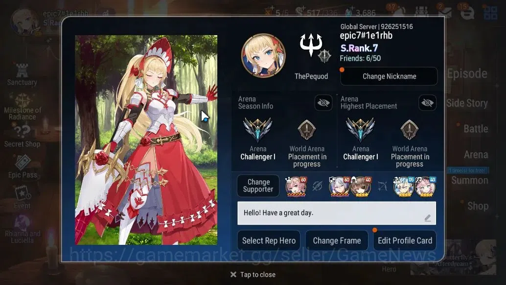 Epic Seven Accounts GLOBAL Unverif|19 ML(NOTOS,LOTScales,BArunka,GRas, image 2