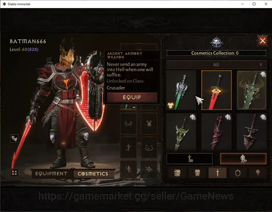 Diablo Immortal Accounts SEA - Vasily|CS ON|Lv60(828)|Crusader|CR 44k|Reso image 10