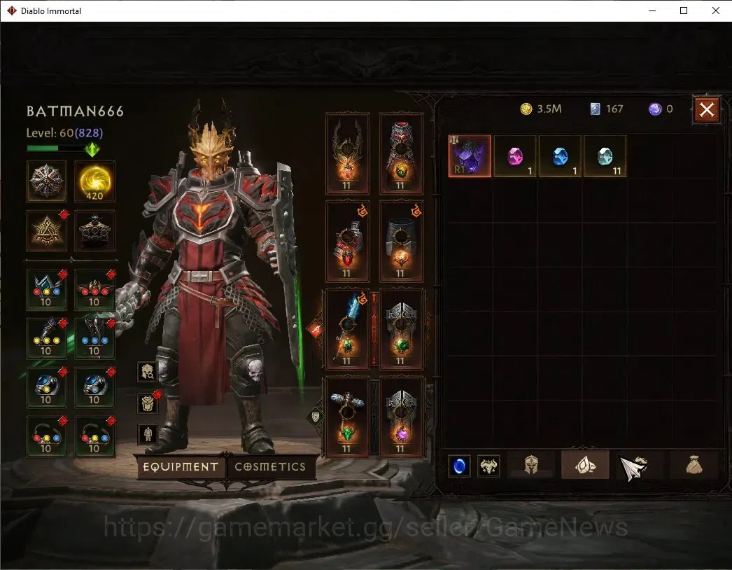 Diablo Immortal Accounts SEA - Vasily|CS ON|Lv60(828)|Crusader|CR 44k|Reso image 8