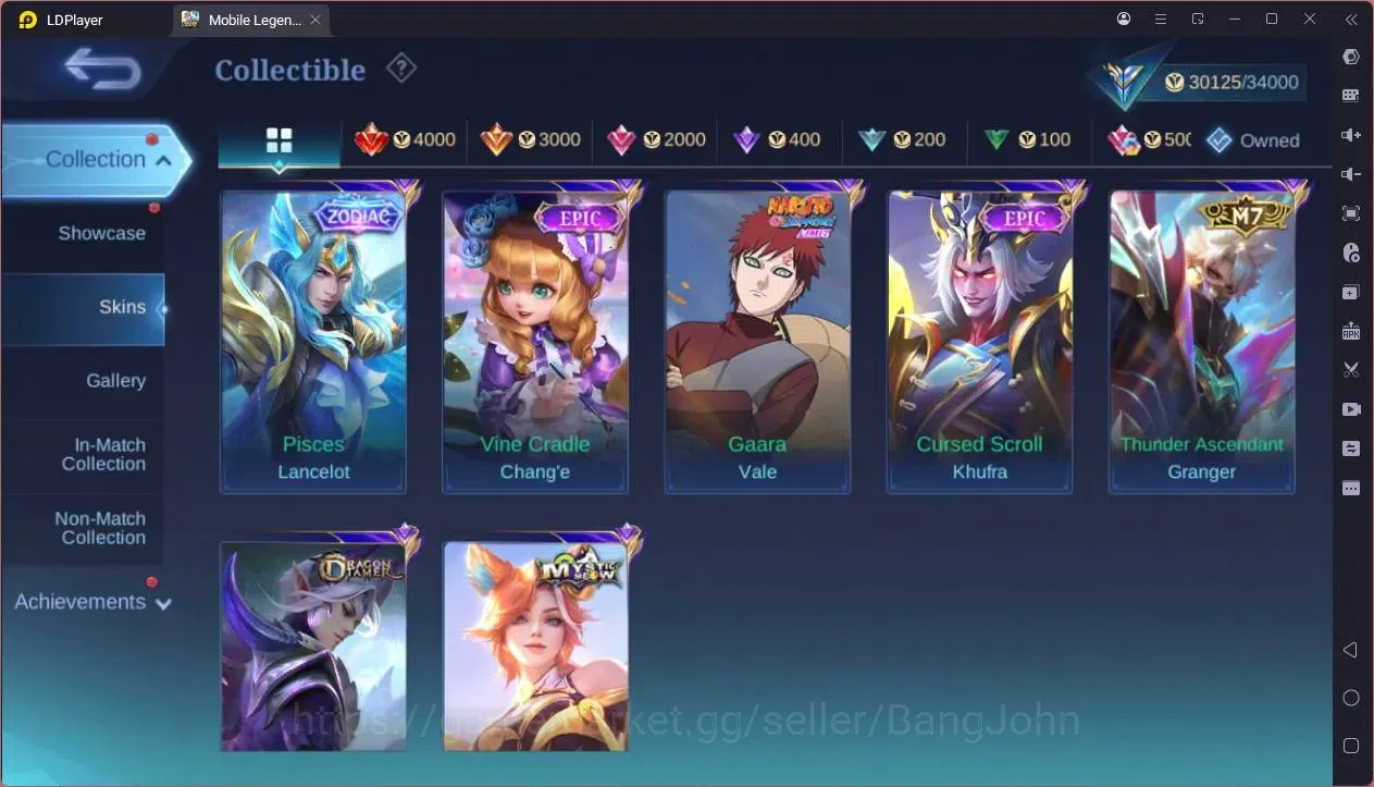 Mobile Legends: Bang Bang Accounts GLOBAL Hero 72 Skin 114|KOF Karina|Prime Granger|M image 2